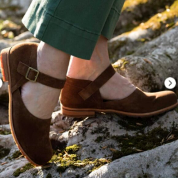 Kork Ease Bellota Sienna Suede Mary Jane Flat Sandal Shoes Brown 7.5 - Picture 1 of 10